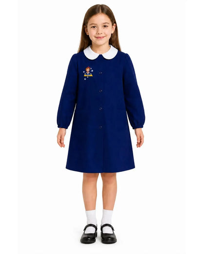 Grembiule scuola elementare blu bambina Siggi Made in Italy collezione green Yoga 3953