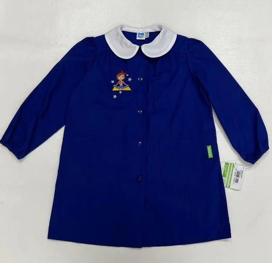 Grembiule scuola elementare blu bambina Siggi Made in Italy collezione green Yoga 3953