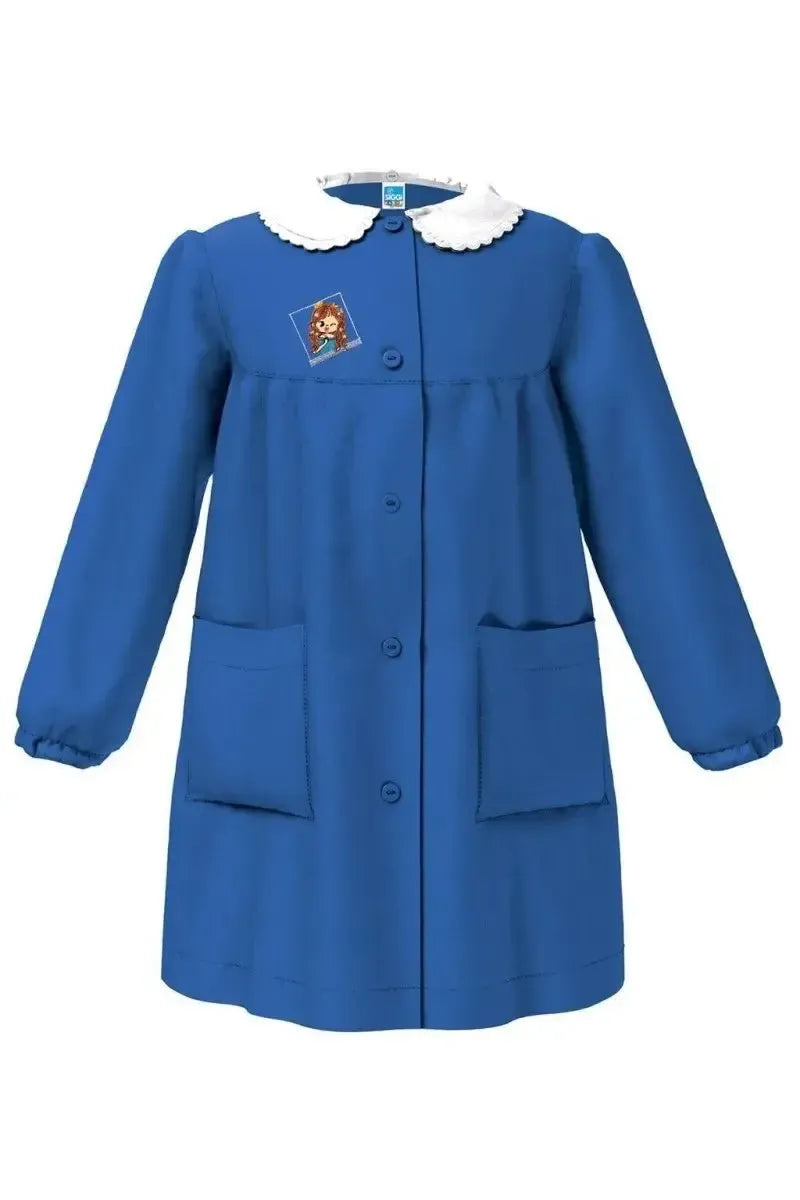 Grembiule scuola elementare blu bambina Siggi Made in Italy ricamo Bimba 4069