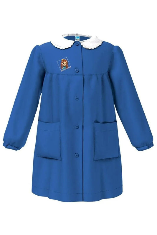 Grembiule scuola elementare blu bambina Siggi Made in Italy ricamo Bimba 4069
