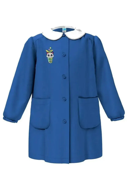 Grembiule scuola elementare blu bambina Siggi Made in Italy ricamo Borraccia 4212