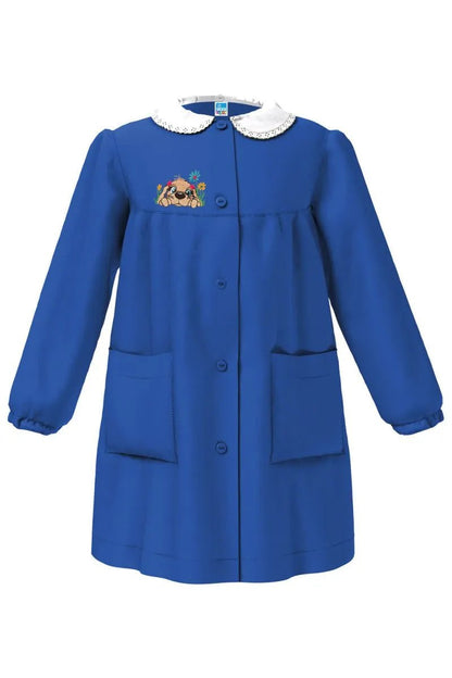 Grembiule scuola elementare blu bambina Siggi Made in Italy ricamo Cagnolino 4364