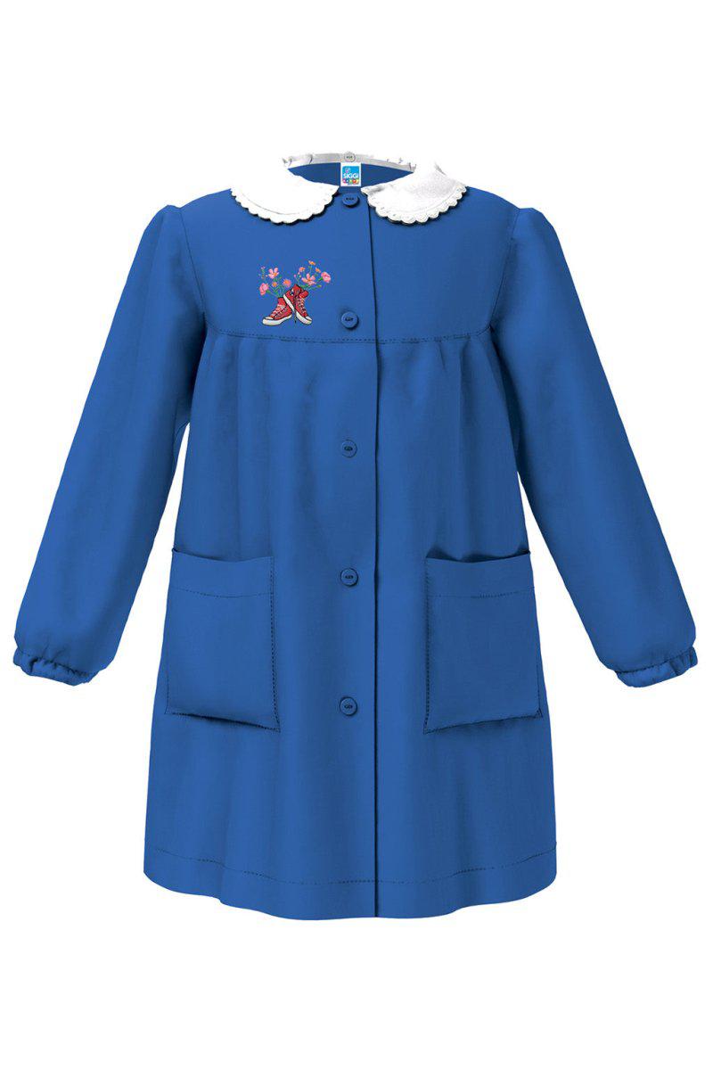 Grembiule scuola elementare blu bambina Siggi Made in Italy ricamo Scarpette 4064
