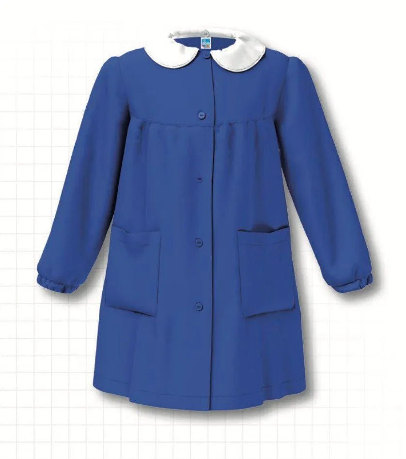 Grembiule scuola elementare blu bambina Siggi Made in Italy senza ricamo 2888
