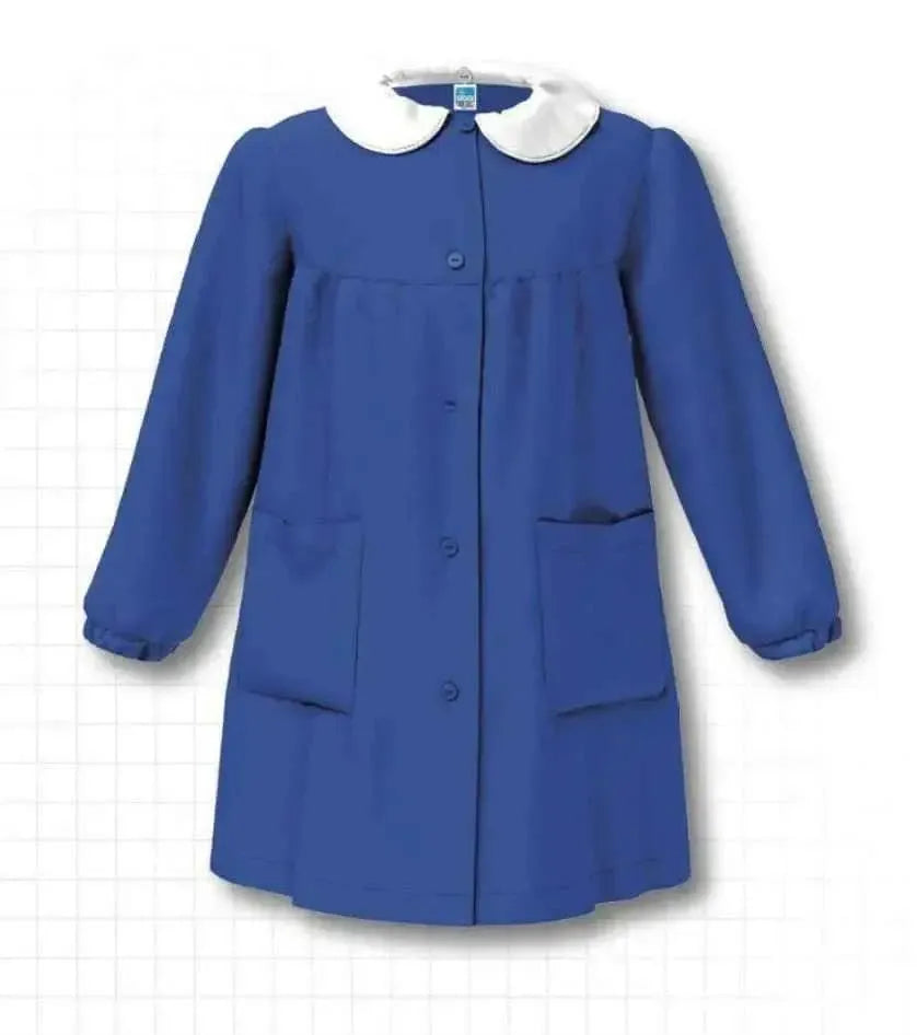 Grembiule scuola elementare blu bambina Siggi Made in Italy senza ricamo 2888