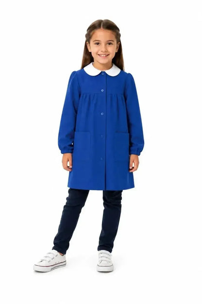 Grembiule scuola elementare blu bambina Siggi Made in Italy senza ricamo 2888