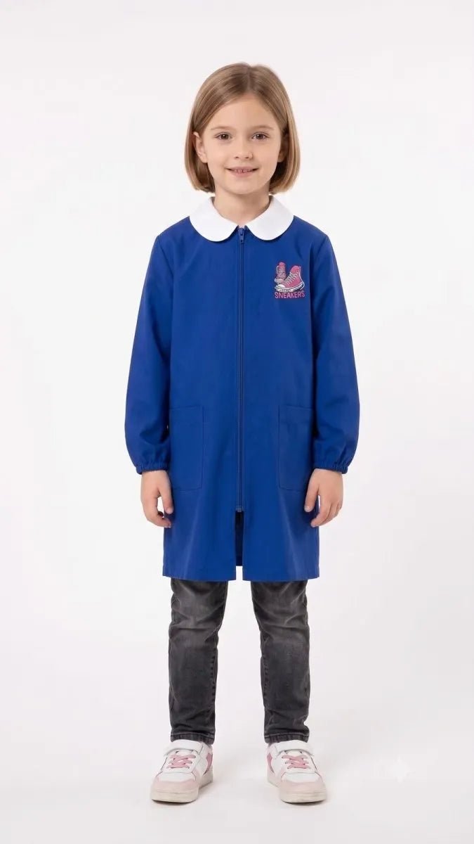 Grembiule scuola elementare blu bambina con zip Nazareno Gabrielli Made in Italy Sneakers 0854A26
