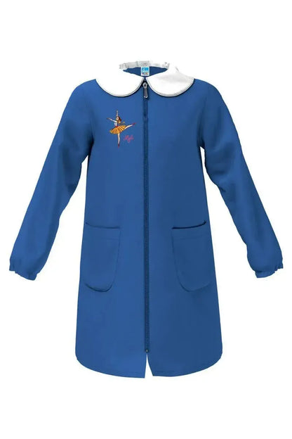 Grembiule scuola elementare blu bambina con zip Siggi Made in Italy collezione green Ballerina 4083