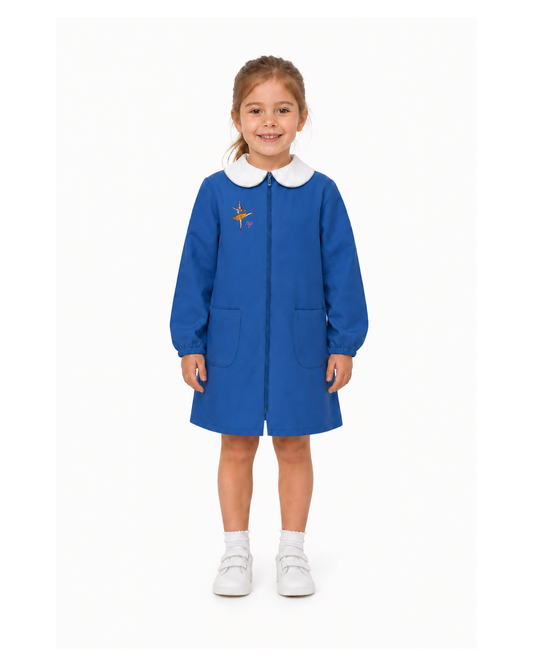 Grembiule scuola elementare blu bambina con zip Siggi Made in Italy collezione green Ballerina 4083