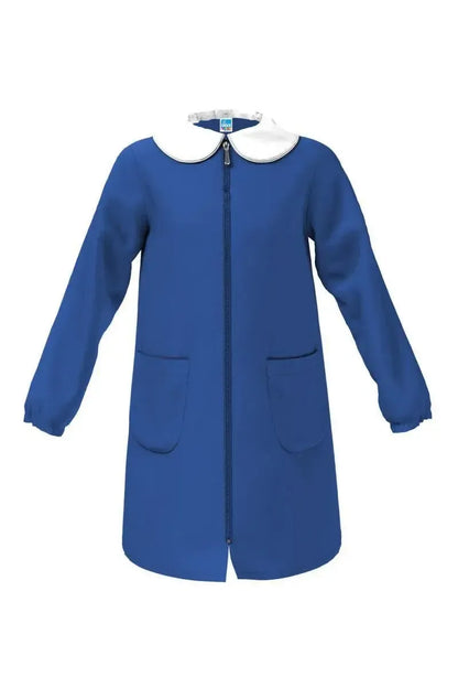 Grembiule scuola elementare blu bambina con zip Siggi Made in Italy senza ricamo 1969