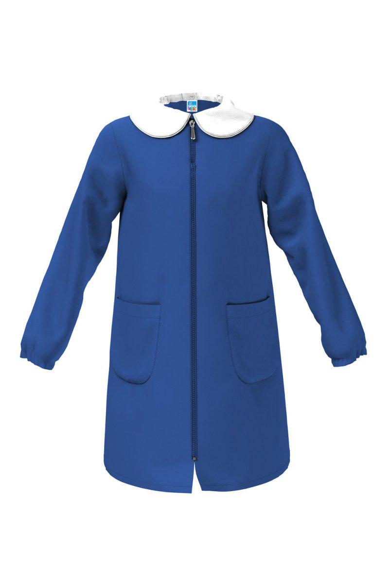 Grembiule scuola elementare blu bambina con zip Siggi Made in Italy senza ricamo 1969