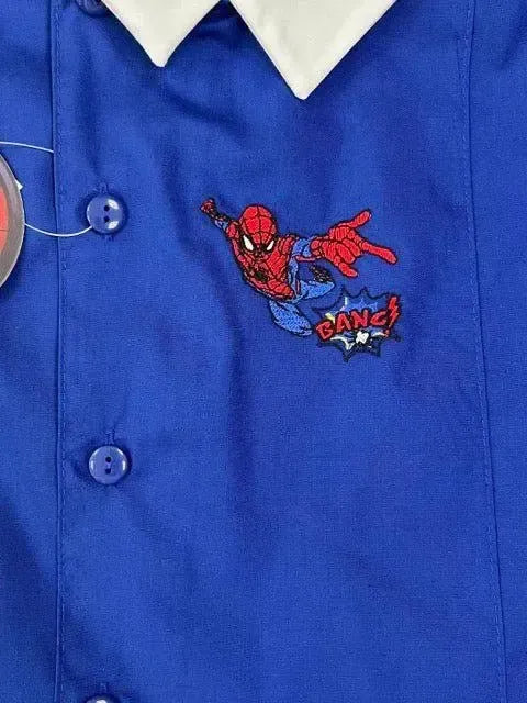 Grembiule scuola elementare blu bambino Marvel Spiderman Made in Italy G503A23