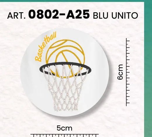 Grembiule scuola elementare blu bambino Nazareno Gabrielli Made in Italy ricamo Basketball 0802