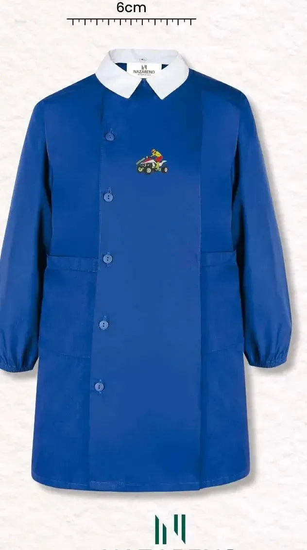 Grembiule scuola elementare blu bambino Nazareno Gabrielli Made in Italy ricamo Quad 0804