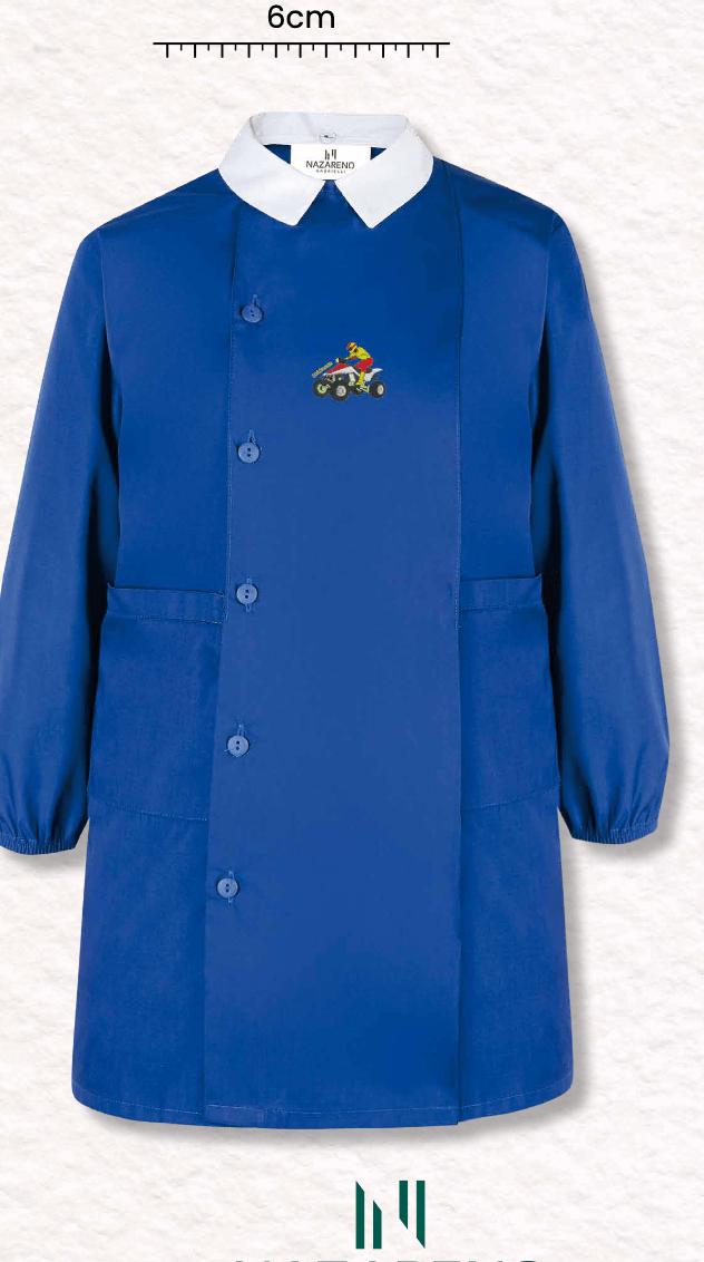Grembiule scuola elementare blu bambino Nazareno Gabrielli Made in Italy ricamo Quad 0804