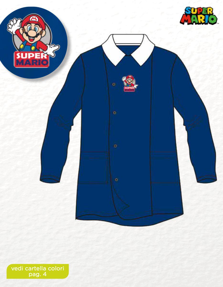 Grembiule scuola elementare blu bambino Nintendo Super Mario Made in Italy G506