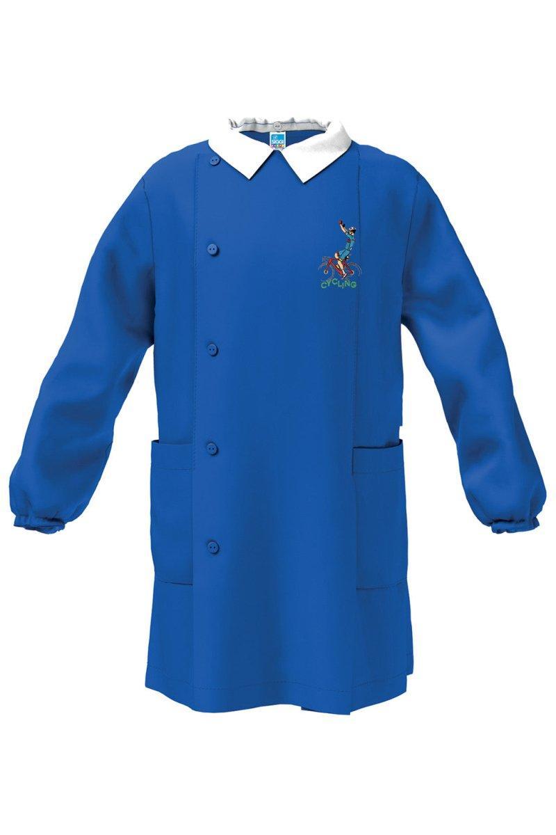 Grembiule scuola elementare blu bambino Siggi Made in Italy collezione green Cycling 4105