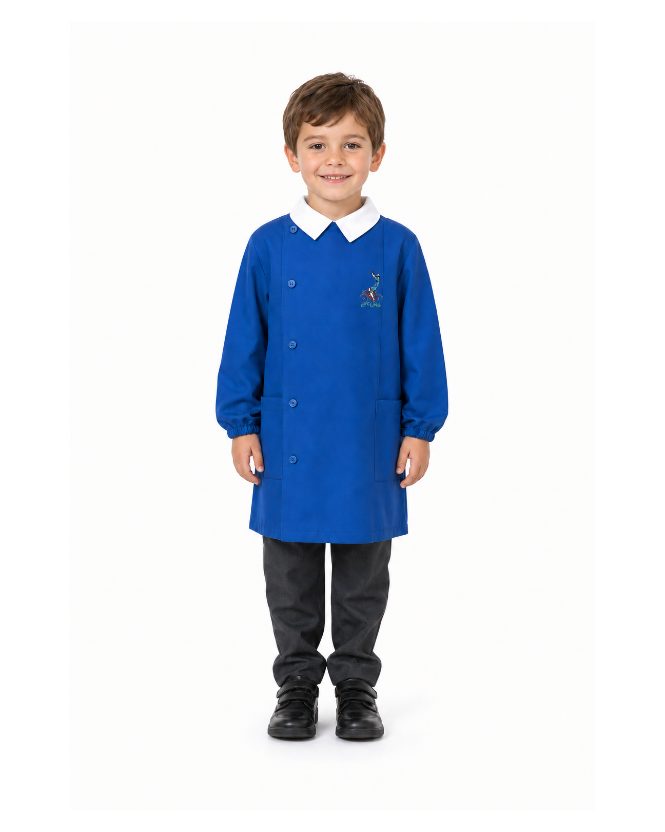 Grembiule scuola elementare blu bambino Siggi Made in Italy collezione green Cycling 4105