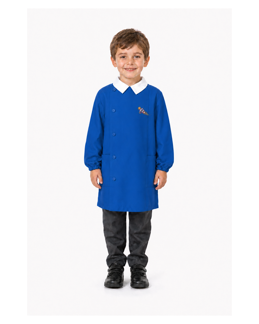 Grembiule scuola elementare blu bambino Siggi Made in Italy ricamo Cross 4236