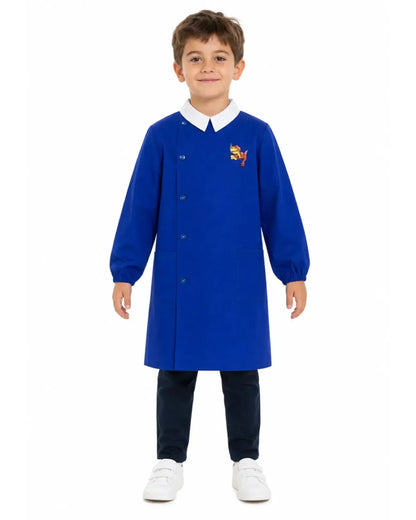 Grembiule scuola elementare blu bambino Siggi Made in Italy ricamo Dinosauro 3928