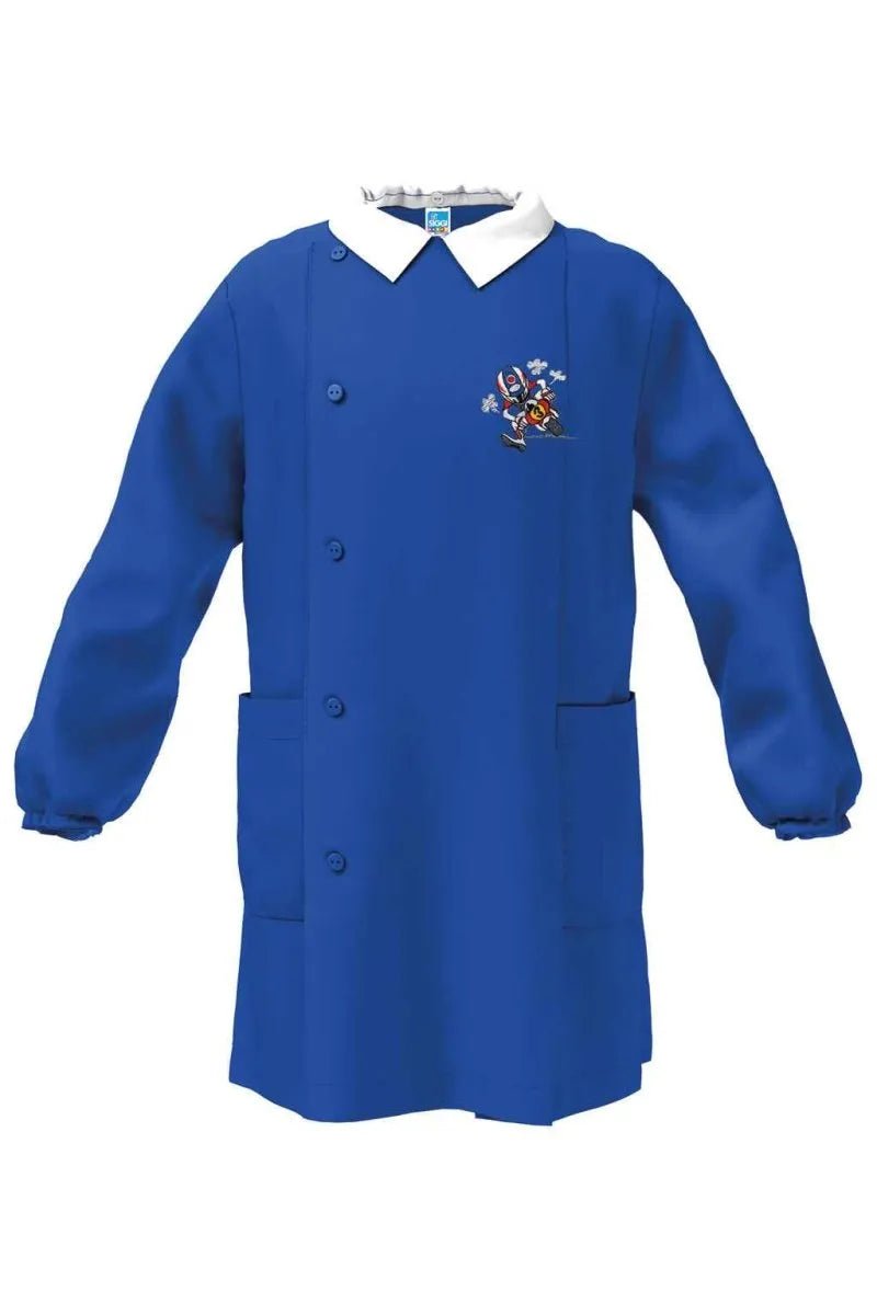 Grembiule scuola elementare blu bambino Siggi Made in Italy ricamo Moto 4388