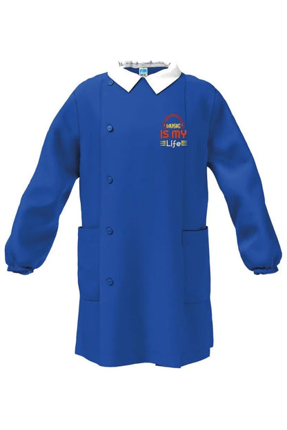 Grembiule scuola elementare blu bambino Siggi Made in Italy ricamo Music 4390