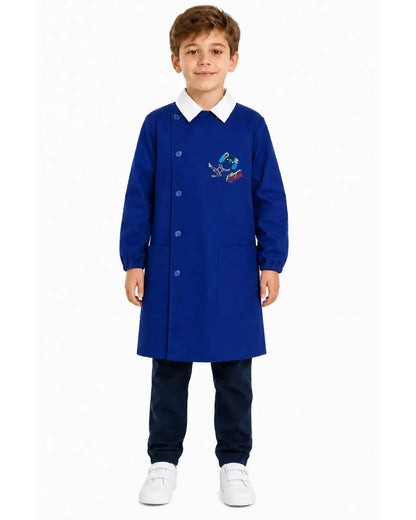 Grembiule scuola elementare blu bambino Siggi Made in Italy ricamo Player One 3786