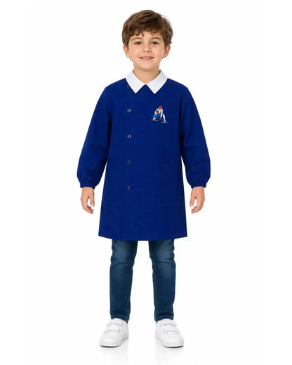 Grembiule scuola elementare blu bambino Siggi Made in Italy ricamo Portiere 3930