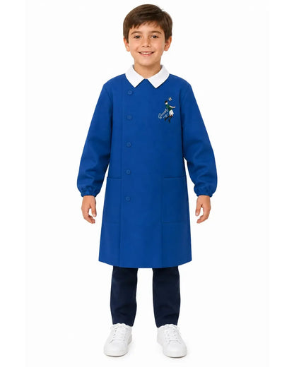 Grembiule scuola elementare blu bambino Siggi Made in Italy ricamo Soccer Life 3795