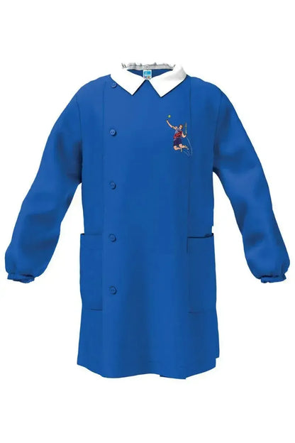 Grembiule scuola elementare blu bambino Siggi Made in Italy ricamo Tennis 4085