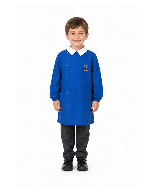 Grembiule scuola elementare blu bambino Siggi Made in Italy ricamo Tennis 4085
