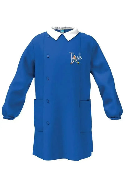 Grembiule scuola elementare blu bambino Siggi Made in Italy ricamo Tennis 4239