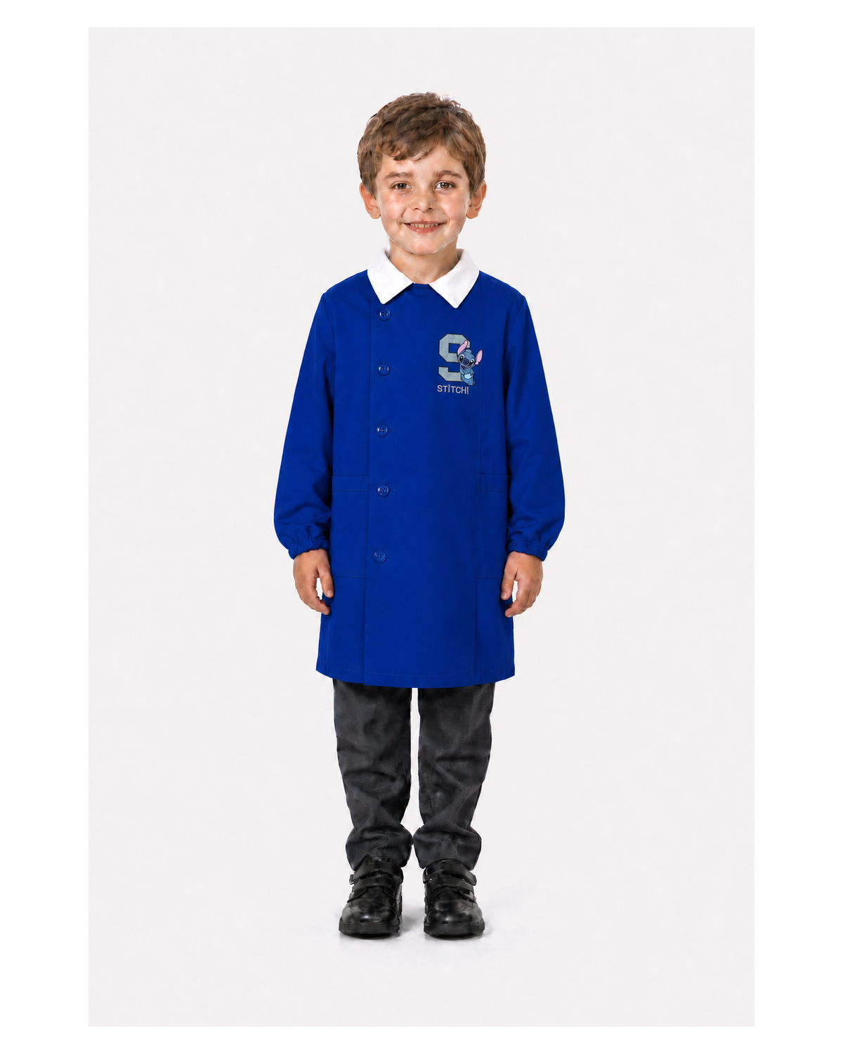 Grembiule scuola elementare blu bambino Stitch Made in Italy G507