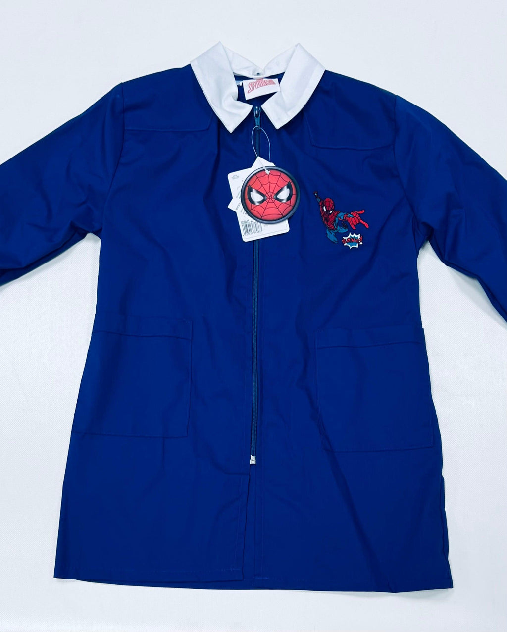 Grembiule scuola elementare blu bambino con zip Marvel Spiderman Made in Italy G603