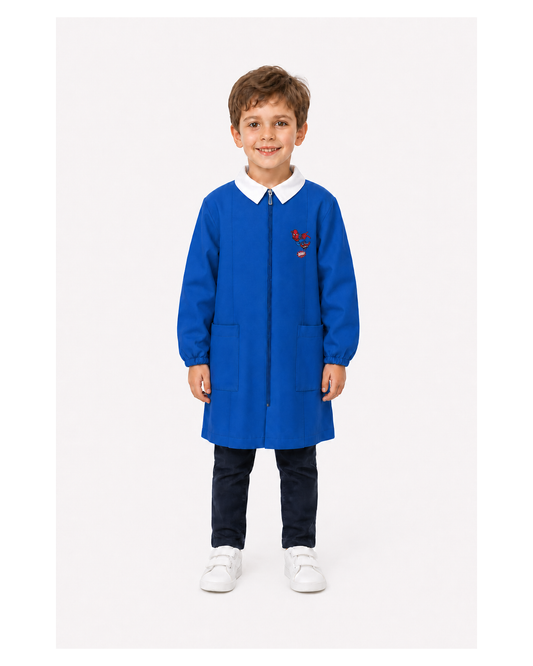 Grembiule scuola elementare blu bambino con zip Marvel Spiderman Made in Italy G603