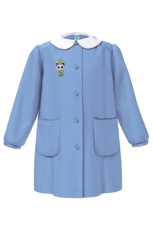 Grembiule scuola elementare celeste bambina Siggi Made in Italy ricamo Borraccia 4212