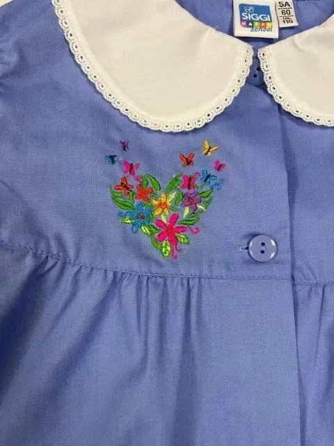 Grembiule scuola elementare celeste bambina Siggi Made in Italy ricamo Love 3904