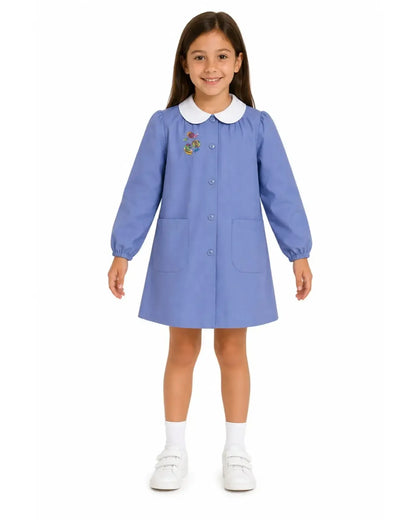 Grembiule scuola elementare celeste bambina Siggi Made in Italy ricamo Sweet 3907