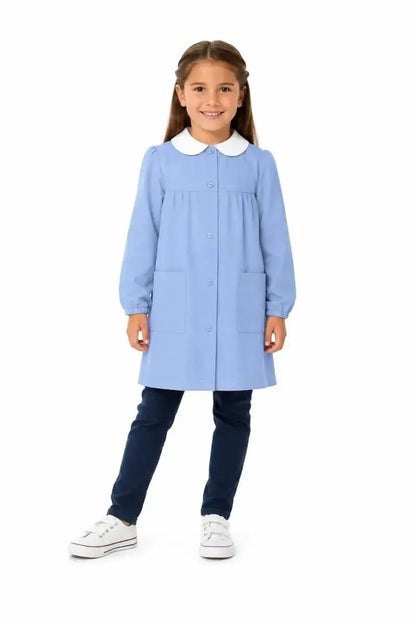 Grembiule scuola elementare celeste bambina Siggi Made in Italy senza ricamo 2888
