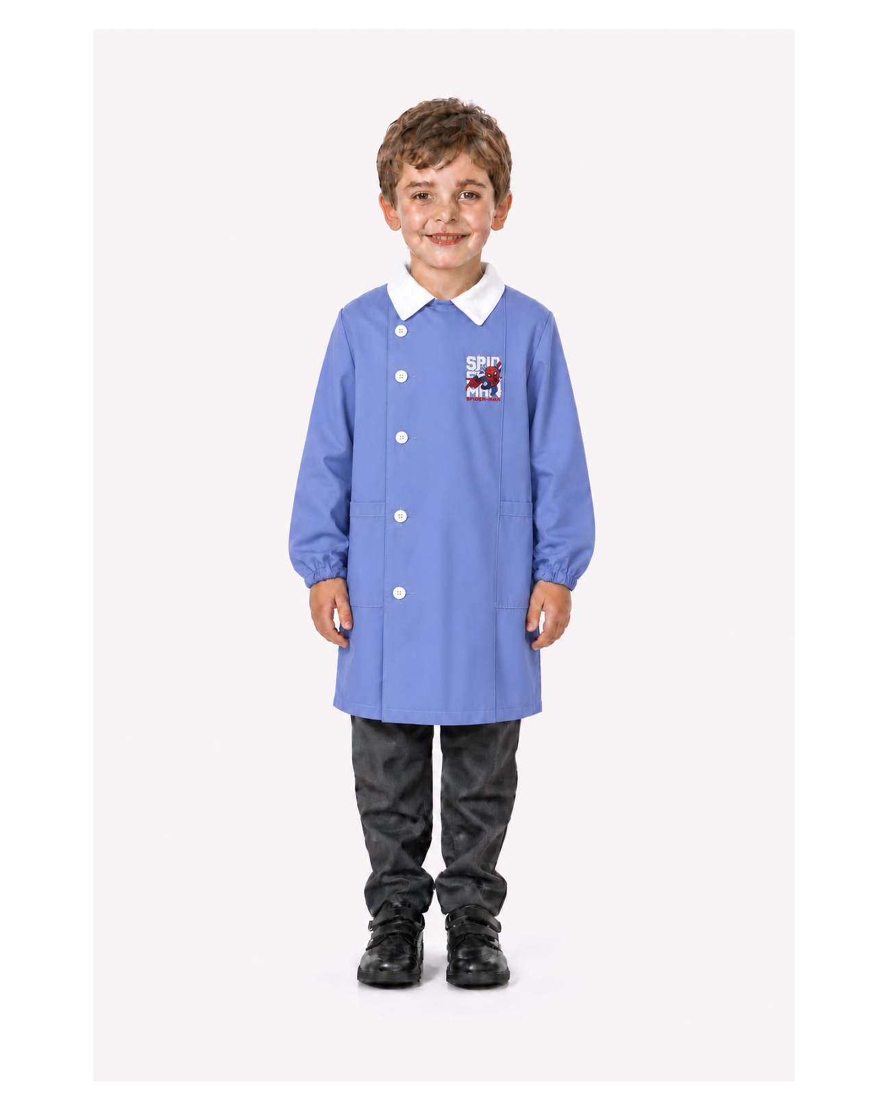Grembiule scuola elementare celeste bambino Marvel Spiderman Made in Italy G503