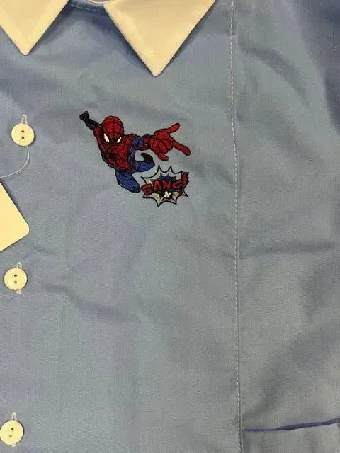 Grembiule scuola elementare celeste bambino Marvel Spiderman Made in Italy G503A23