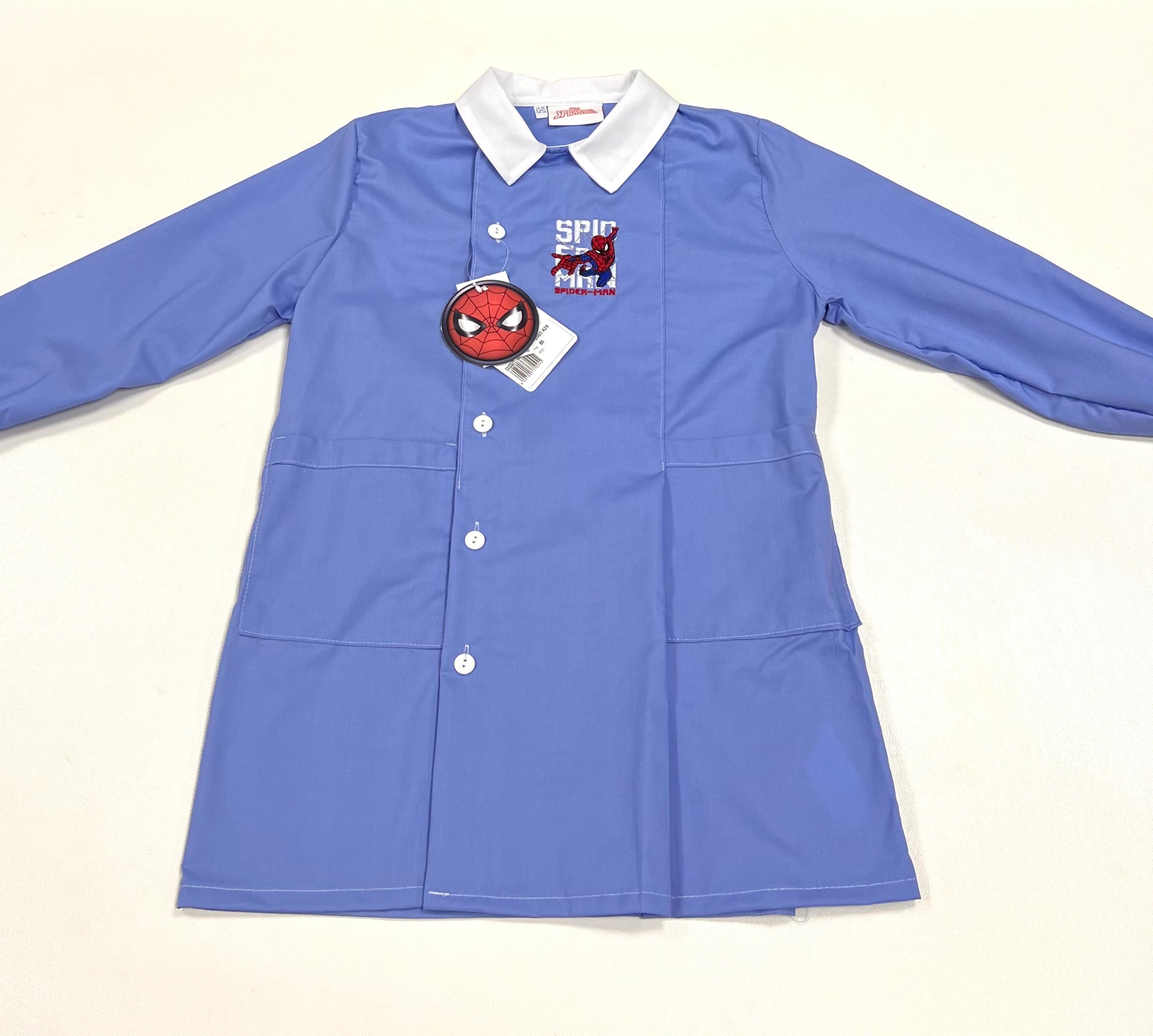 Grembiule scuola elementare celeste bambino Marvel Spiderman Made in Italy G503A24