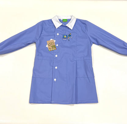 Grembiule scuola elementare celeste bambino Nazareno Gabrielli Made in Italy ricamo Football 0803