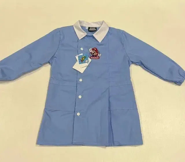 Grembiule scuola elementare celeste bambino Nintendo Super Mario Bros Made in Italy G507