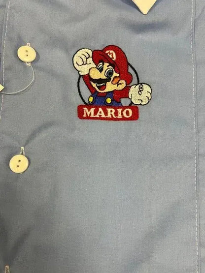 Grembiule scuola elementare celeste bambino Nintendo Super Mario Bros Made in Italy G507