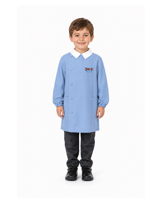 Grembiule scuola elementare celeste bambino Siggi Made in Italy ricamo Next Level 4089