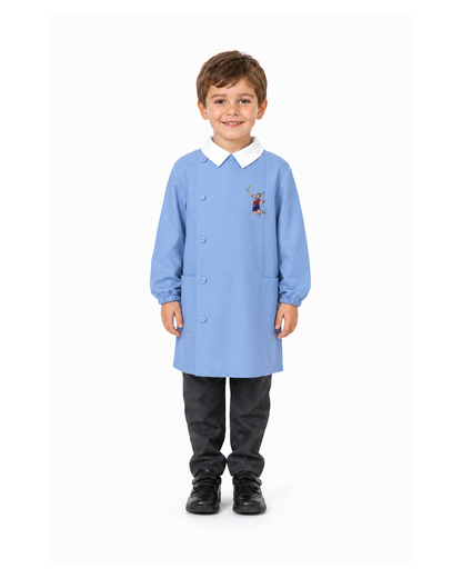 Grembiule scuola elementare celeste bambino Siggi Made in Italy ricamo Tennis 4085