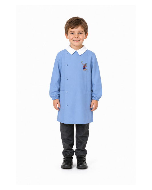 Grembiule scuola elementare celeste bambino Siggi Made in Italy ricamo Tennis 4085