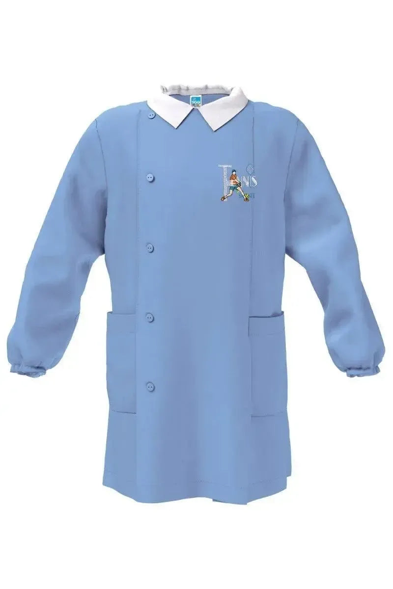 Grembiule scuola elementare celeste bambino Siggi Made in Italy ricamo Tennis 4239