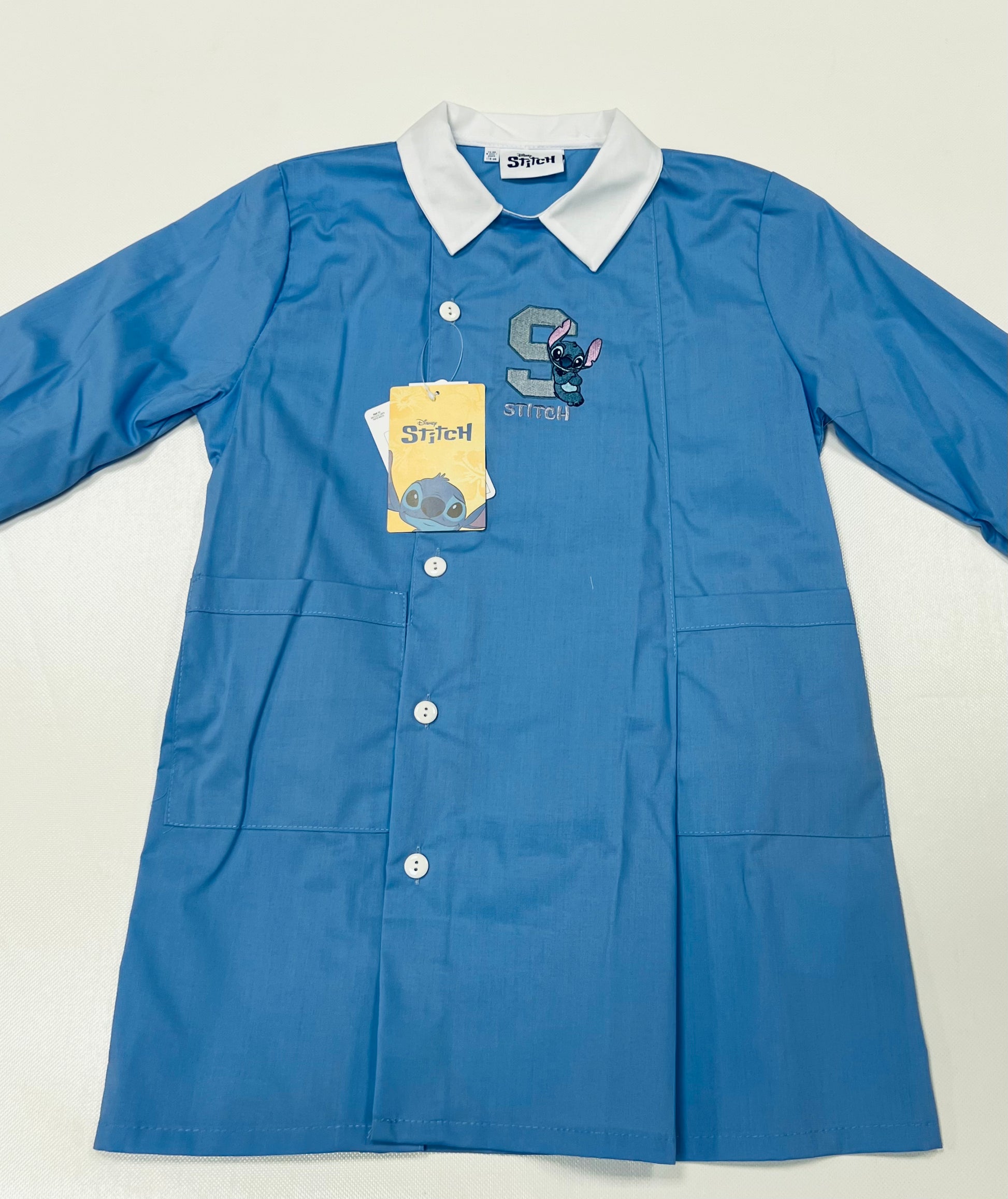 Grembiule scuola elementare celeste bambino Stitch Made in Italy G507